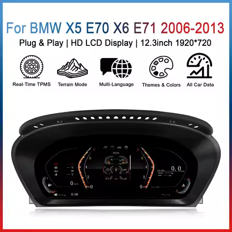 Digital instrument cluster for BMW X5 E70 X6 E71 2006-2013 CCC CIC Odometer,HUD instrument cluster, 