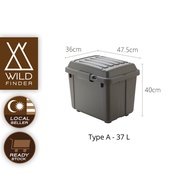 Tenma Trunk Cargo 37L & 85L (WHEEL ATTACHED) Strong PP Multipurpose Camping Storage Box - NAVY GREEN