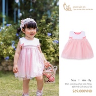 M&B (6Y-3Y) Lovely Pink Bear princess tutu dress made of soft, fashionable cotton for girls 7kg4 - 1