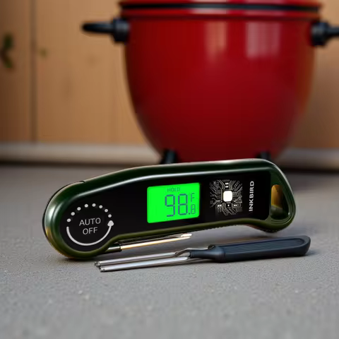 INKBIRD RHT-11K Portable BBQ Thermometer IPX5 Fast Reading Food Thermometer with Backlit LCD for Coo