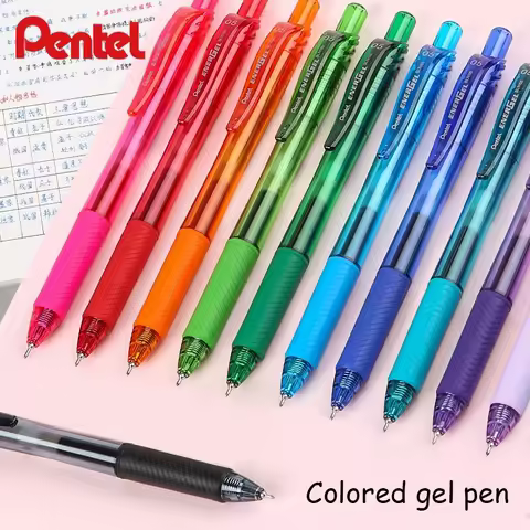 1pcs Japan Pentel Needle Tip Colored Gel Pen BLN-105 Quick-Dry High-Capacity Signing Pen 0.5mm Kawai