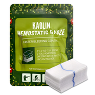 Hemostatic Kaolin Gauze COMBAT การบาดเจ็บฉุกเฉิน Z-พับที่ละลายน้ําได้สําหรับ Ifak ยุทธวิธี First Aid