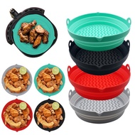 Foldable Air Fryer Silicone Pot Non Stick Baking Tray Fried Chicken Basket Mat Air Fryers Liner Replacemen Grill Pan Accessories
