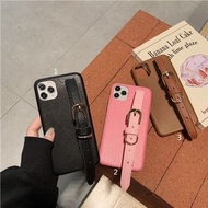 5425純色手帶支架皮套手機電話殼IPHONE 12 SE2 11 7 8 X PLUS XS XR MAX
