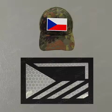 Czech Republic National Flags IR Reflective Patches Czech Flag Embroidered Patches PVC Rubber Tactic