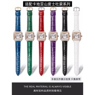 Suitable for Cartier Tank Men Women Watch Belt Tank Cartier Dumon Genuine Leather Watch Strap Size S