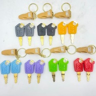 2pcs Key 5P8500 Excavator Heavy Equipment for Keychain F0002 Ignition Key with Bucket Key Chain