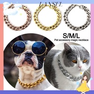 LA Pet Necklace, Adjustable Chain Collar Chain Dog Collar, Fashion Cat Dog Gold Necklace Gold Collar