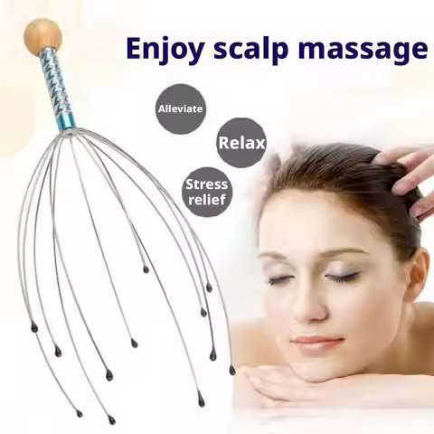 Handheld Octopus Scalp Massager Food-Grade Silicone Head Relaxer Relief Tension Portable Body Massag