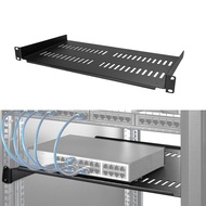 Almencla 1U Rack Shelf 1U Rack 44 lb/20 kg Network Server Case Shelf Cabinet Networking Tool Vented