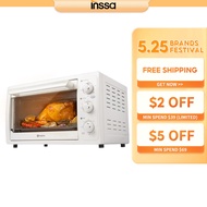 INSSA Electric Oven Healthy Toaster 28L Countertop Electric with Baking Tray and Fork