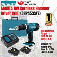 MAKITA DHP453SYE 18V Cordless Hammer Driver Drill 13mm (1/2")