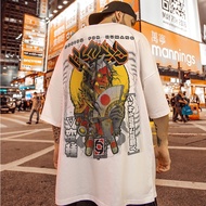 HYBRID Streetwear White Oversized Fashion T shirt Geisha Design Authentic Clothing