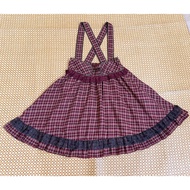 Axes Femme 2-hand Japanese camisole skirt with red plaid and flared lace