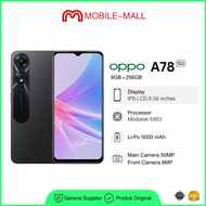 OPPO A78 5G/HP 5G/HP MURAH/Smartphones/RAM 8GB 256GB/IPS LCD 6.56 inch/Li-Po 5000 mAh/50MP Al Camera NFC Support/Tahan Air IPX48