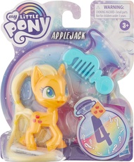 My Little Pony Applejack Potion Pony Figure - 3-Inch Orange Pony Toy with Brushable Hair, Comb, and 4 Surprise Accessories