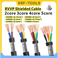1Meter Pure Copper RVVP Shielded Cable 2 Core 3 Core 4 Core 5 Core 26 24 22 20 18 17AWG Pure Copper 