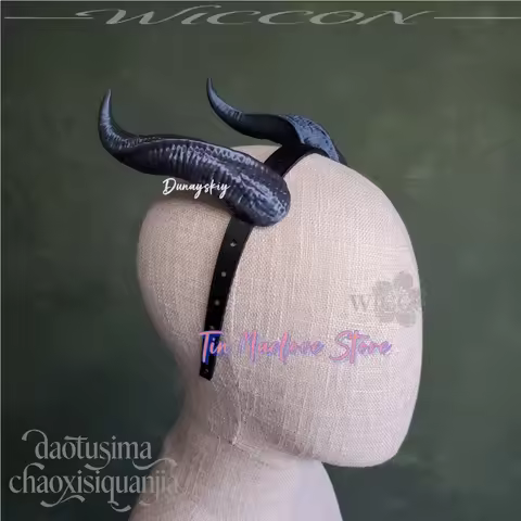 Anime Game Bg3 Cosplay Small Druid 3D Polylactic Acid Horn Furry Furrsuit Dragon Demon Headwear Prop