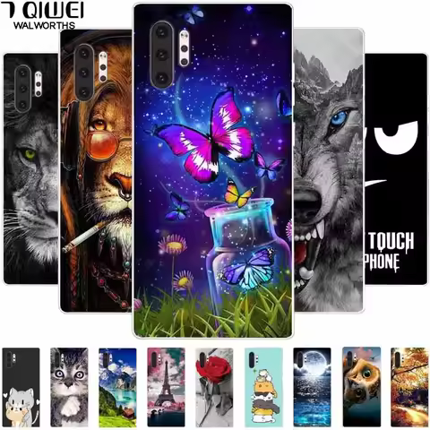 Phone Case For Samsung Note 10 Pro Plus Cover Note10 Silicone Soft Painted Wolf Coque for Samsung Ga