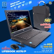 โน๊ตบุ๊ค Fujitsu LifeBook A576 Celeron Gen6 / RAM 4-8GB (DDR4) HDD/SSD หน้าจอ 15.6 นิ้ว CAMERA Wifi ในตัว Refurbished laptop used notebook คอมพิวเตอร์ 2023 มีประกัน By Totalsolution