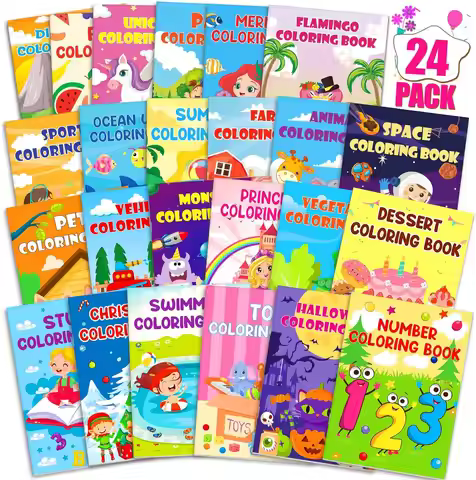24 Pack Coloring Books for Kids Ages 4-8, Small Coloring Books for Kids Ages 2-4, Kids Birthday Part