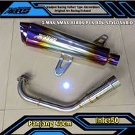 Standard Racing Exhaust Full System Type Akron-Blues Length 40cm || XMAX, NMAX, PCX, ADV, AEROX, VAR