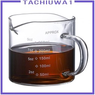 [Tachiuwa1] Espresso Measuring Glass Jug Cup Clear Glass Pitcher Double Spouts Anti Scald Handle Espresso Glass for Measure 250ml