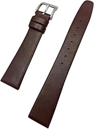 18mm Brown Genuine Calf Leather Watch Band | Flat, Elegant, Smooth Replacement Wrist Strap that brin