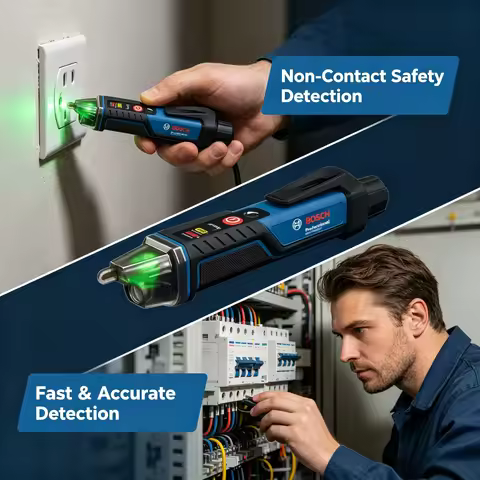 Professional BOSCH GVD 1000-17 Live Cable Tester Pen Shockproof Body Visual Light Indication Wiring 