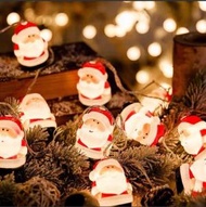 日本熱銷 - 聖誕老人燈串 聖誕樹裝飾燈 聖誕節燈串 節日燈聖誕節燈串 LED暖白閃燈 聖誕飾品 聖誕裝飾 LED暖白燈-3米20燈連電池