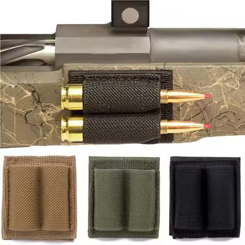 2/4 Round Rifle Stock Shell Holder Buttstock Ammo Pouch Shotgun 12GA Hunting Bullet Magazine Carrier