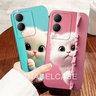 Softcase Vivo y17s y16 y19 y27s y27 4G y27 5G y36 4G y36 5G T1 5G y75 5G v15 v15 pro Cute Cat Motif 