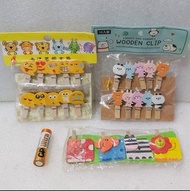 (全部$20) Q版 卡通 動物 多用木夾 文具 Wooden Clip