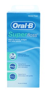 Oral-B - FLOSS SUPER PRE CUT STRANDS 50's ,Oral B - 特效牙線 50's (平行進口)