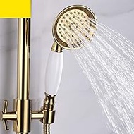 YWH-WH High Pressure Handheld Shower Head With Hose, Spa Grade, Rainfall 3.5", Pressure Boosting Shower Head Handheld, Long Hose, brass Bracket Shower Head