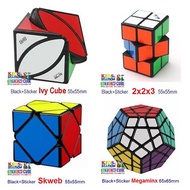 [Ready Stock in KL] Black With Sticker Ivy, 2x2x3, Skweb and Megaminx Magic Cube