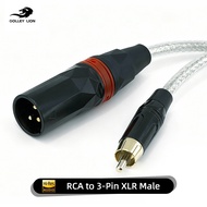 GOLLEY LION Unbalanced RCA to XLR Audio Interconnect Cable XLR 3-Pin Male to RCA Male Speaker Cable 