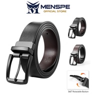 MENSPE Men Belt Outdoor Simple Belt Pin Buckle Belt Rotating Buckle Second-layer Cowhide Waistband D