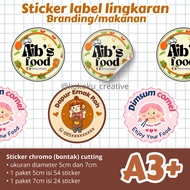 Sticker label food sticker custom packaging sticker seblak salad drink