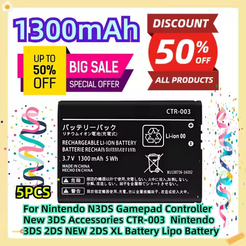 For Nintendo N3DS Gamepad Controller New 3DS Accessories 3.7V 1300mAh CTR-003 Nintendo 3DS 2DS NEW 2
