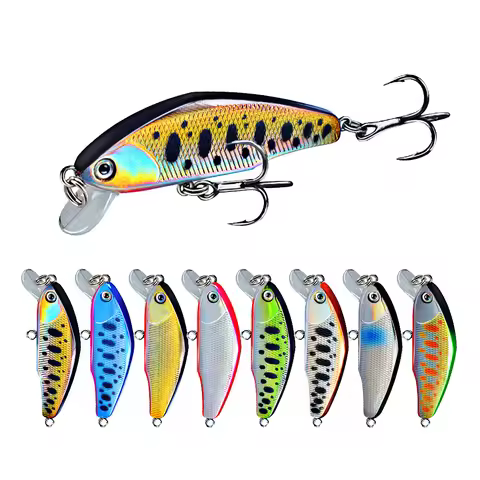 1PCS Minnow Fishing Lure Hard Artificial Bait Bionic 3D Eyes 60mm Artificial Bait Fishing Wobblers C