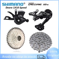 SHIMANO DEORE M4100 10 Speed 4pcs Groupset 1X10 Speed Mountain Bike Right Shifter Rear Derailleur Long Cage Sunshine Cogs Cassette HG54 Chain Kit Bike Bicycle Accessories Parts