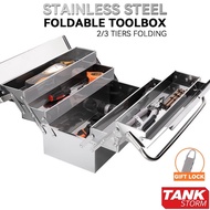 Stainless Steel Toolbox Storage Box Set Portable Large Industrial Car Folding Multifunctional Hardwa