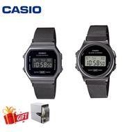 [Marco warranty] Casio Casio Vintage A168WEMB-1B / A171WEMB-1A Black Stainless Steel Mesh Band Youth