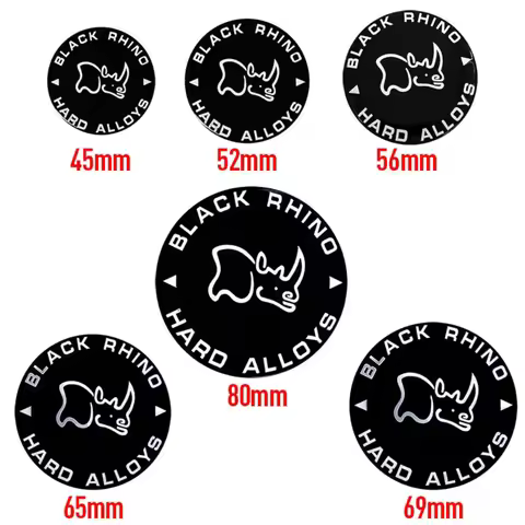 4pcs 45MM 52MM 56MM 65MM 69MM 80MM Black Rhino Logo Emblem Car Stickers for Car Wheel Center Caps Ba