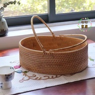 Snack Tray Fruit Dried Box Storage Dessert Dinner Vietnam Rattan Carrying Basket Picnic Portable Tea