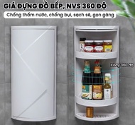 Kệ góc tường xoay đa năng 360 độ HP06 bằng nhựa - kệ nhà tắm kệ đựng mỹ phẩm xoay tiện lợi