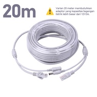 XIHANCAM Kabel LAN RJ45 Dan Kabel Power DC 12V 2 IN 1 Kabel LAN Power CCTV Extension 10 20 Meter