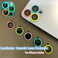 Luminous Ceramic Camera Lens Protector for iPhone 15 14 13 Pro Max 12 11 Pro Max Lens Glass