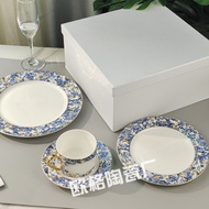 Bone China Western Food Steak Plate Decoration Model Room Countertop Household Bone China Hydrangea 
